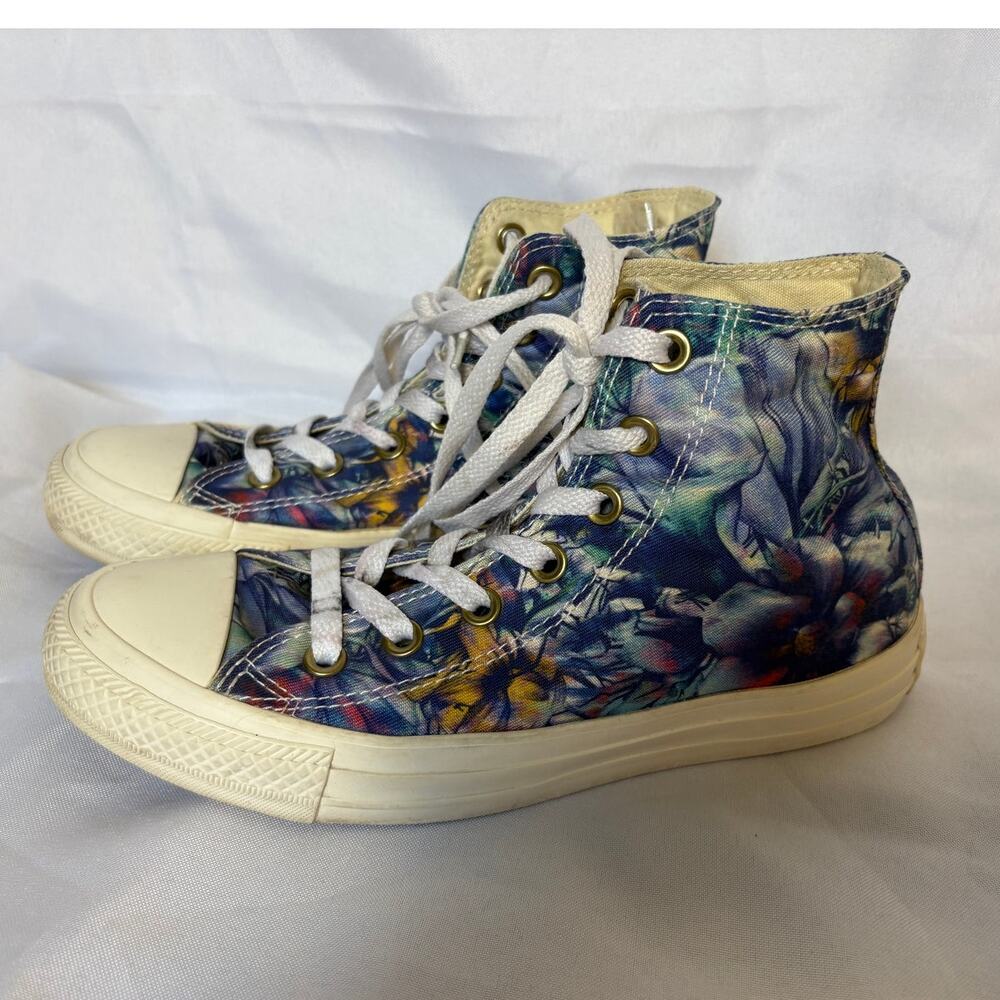 Converse Chuck Taylor All Star Watercolor Floral High Top Shoes Women's size 7